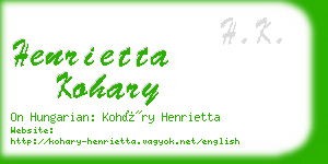 henrietta kohary business card